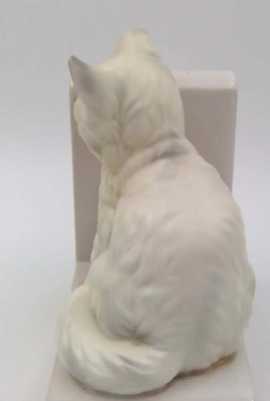 Vintage 1950s Lefton Japan White Persian Cat Porcelain Bookend Single H518 READ!